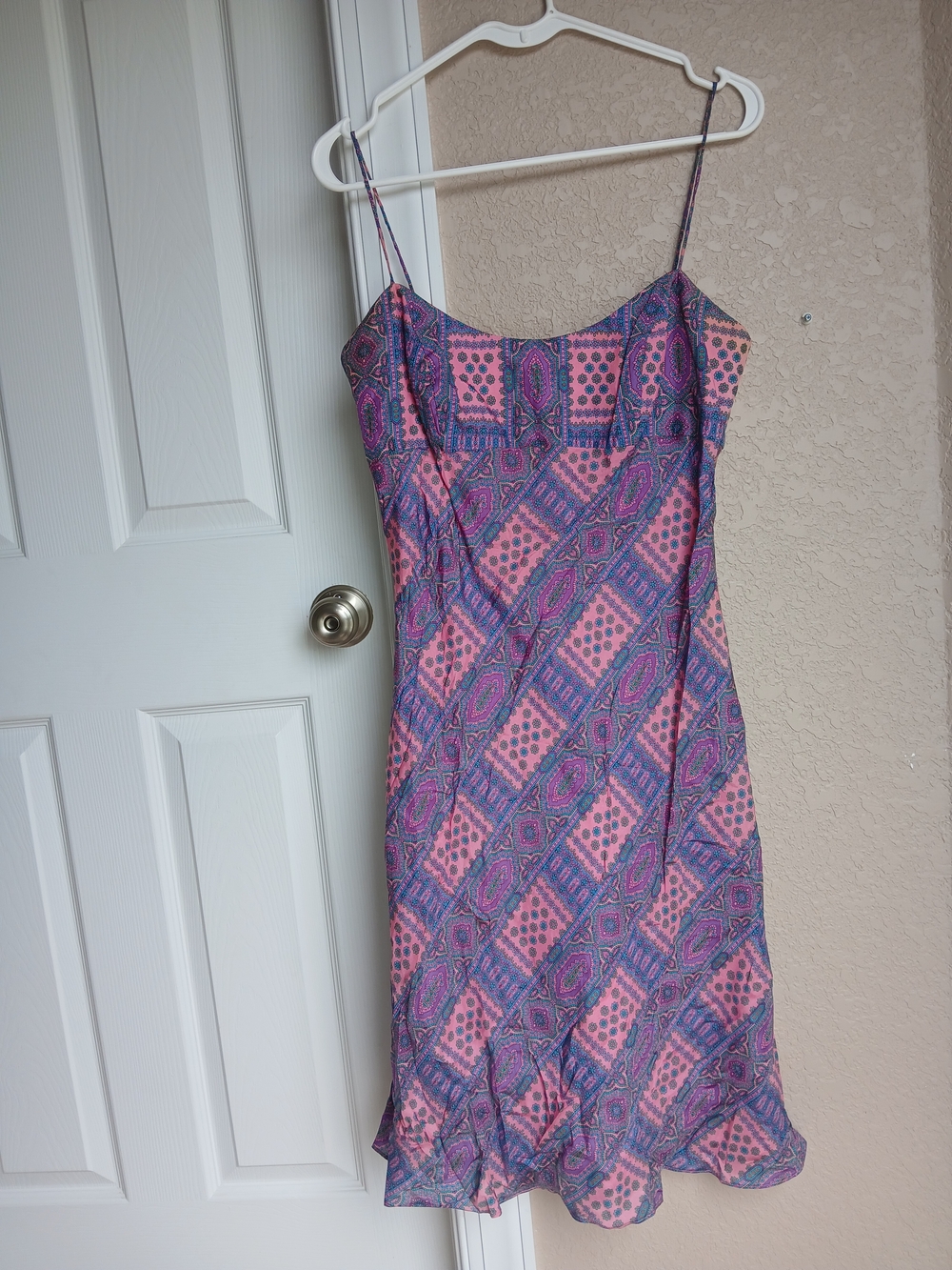 Pink & Purple Patterned Slip Dress - Women